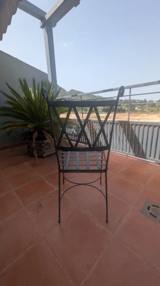 Mesa y 6 sillas de forja