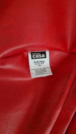 Puff pera Piel Sintética Rojo
