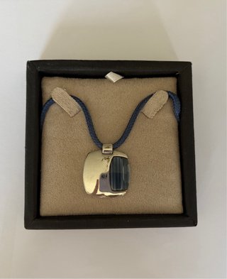 Collar Lotus Plata y Piedra Azul