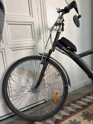 Bicicleta Btwin 5 Daily Negra Mochillas incuida