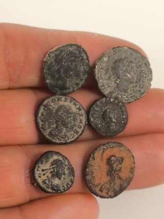 Lotto di 6 antiche monete romane