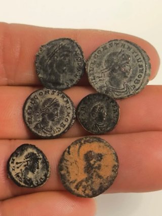 Lotto di 6 antiche monete romane