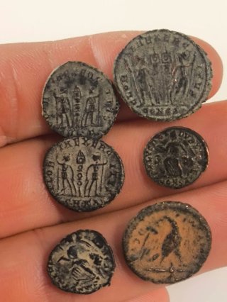 Lotto di 6 antiche monete romane