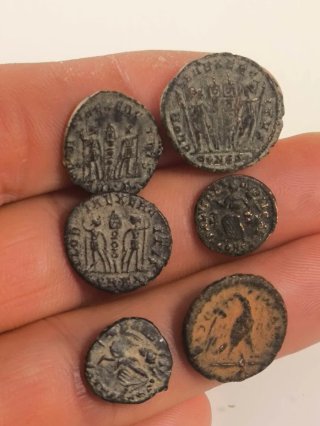 Lotto di 6 antiche monete romane