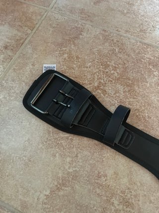 Cinturón Lumbar Musculación Negro Piel Sin Usar