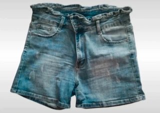 Pantaloncini jeans donna vita alta