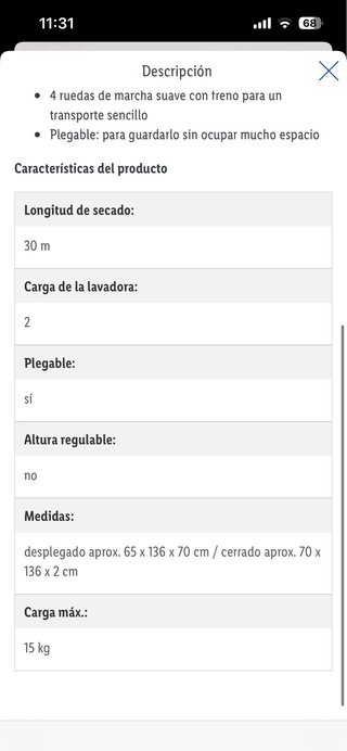 Tendedero plegable Lidl nuevo