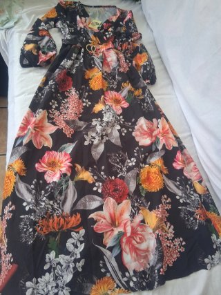 Vestido largo estampado floral
