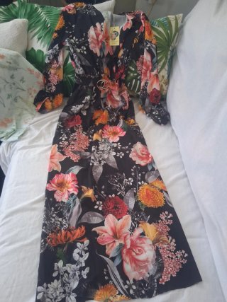 Vestido largo estampado floral
