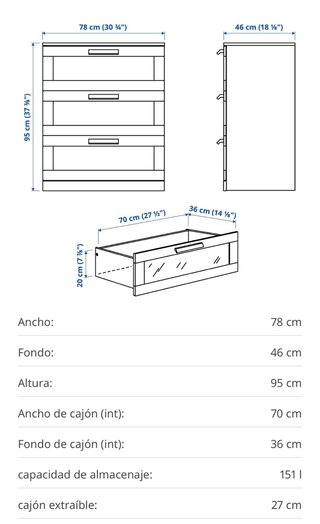Cómoda blanca Ikea con espejo