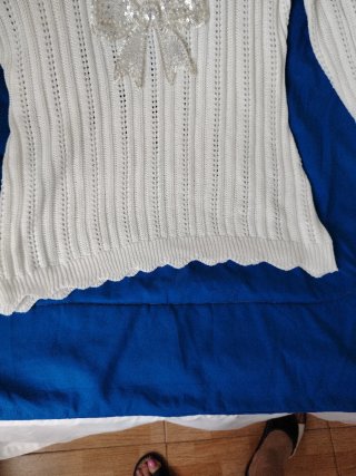 Jersey punto calado lazo lentejuelas