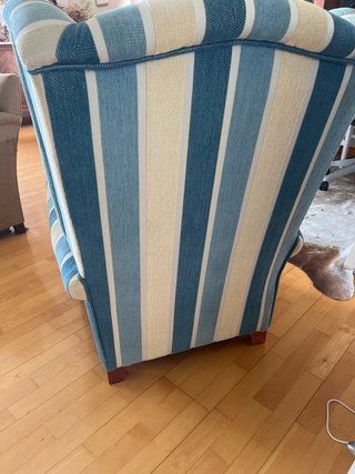 Butaca Vintage Rayas Azul y Beige