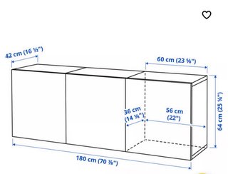 Mueble Besta Ikea 180x42x65