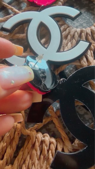 Pendientes XL Labios Rosa Blanco