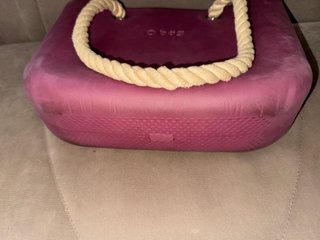 Borsa O bag viola scuro con manici in corda