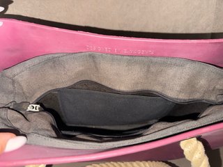 Borsa O bag viola scuro con manici in corda