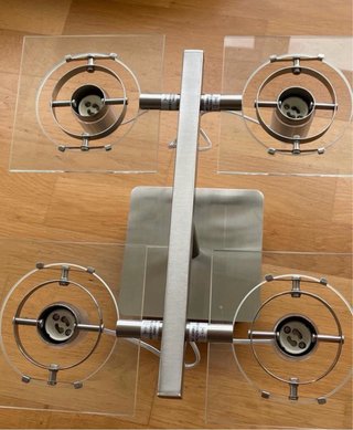 Lámpara techo Ikea 4 focos cristal metal
