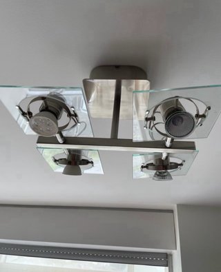 Lámpara techo Ikea 4 focos cristal metal