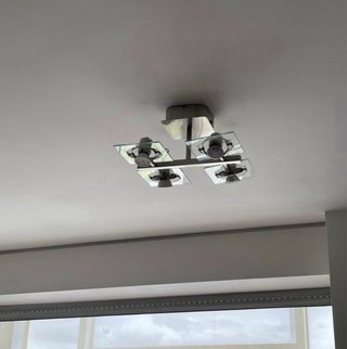 Lámpara techo Ikea 4 focos cristal metal