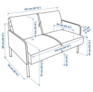 Sofá 2 plazas Ikea gris tela