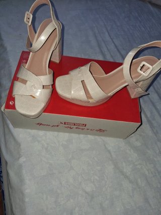 Sandalias Tacón Beige