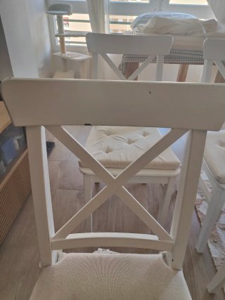 4 Sillas Ikea Ancho Madera Blanca