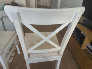 4 Sillas Ikea Ancho Madera Blanca