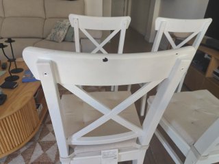 4 Sillas Ikea Ancho Madera Blanca
