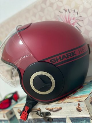 Casco Moto Shark Street Neon Talla M Rojo Mate + V