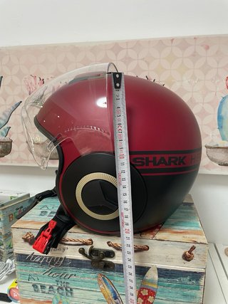 Casco Moto Shark Street Neon Talla M Rojo Mate + V