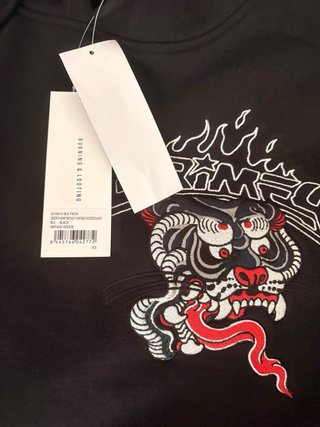 Sudadera Grimey Heavyweight Bordada Negra