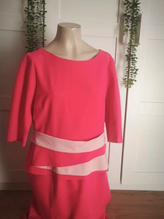 Vestido Rosa Cóctel Elegante TALLA 50 - Como Nuevo