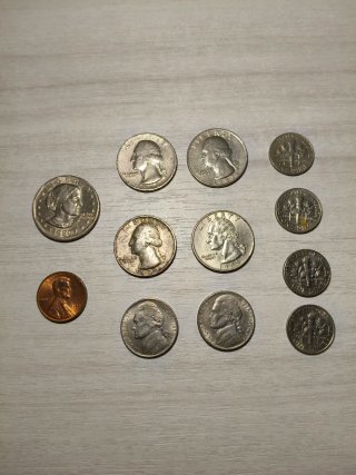 Lotto 12 monete dollari USA vari anni