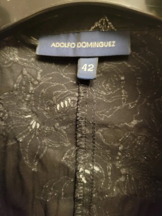 Camisa Adolfo Dominguez Negra Plateada Talla 42