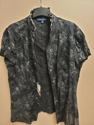 Camisa Adolfo Dominguez Negra Plateada Talla 42