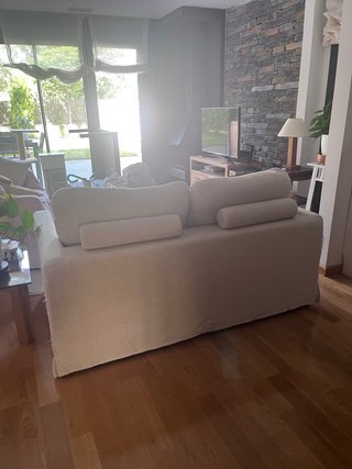 Sofá 2 plazas 165cm beige tela