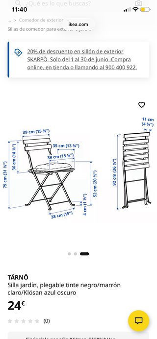 Silla plegable exterior Ikea
