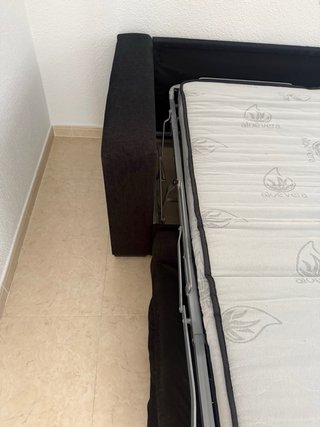 Sofá Cama Negro Tela Antimanchas