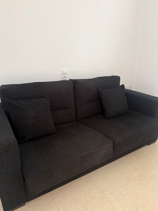 Sofá Cama Negro Tela Antimanchas