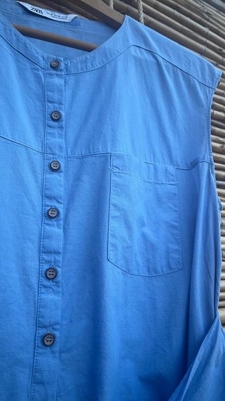 Vestido camisero Zara algodón T/M