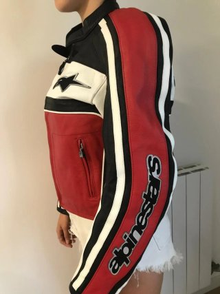 Chaqueta Cuero Moto Alpinestars Mujer