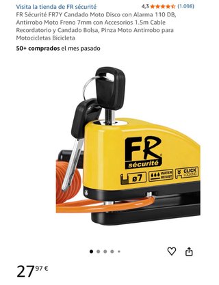 Pinza Antirrobo Moto con 2 Llaves