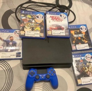 PS4 (PlayStation 4) Nera + 5 Giochi Slim da 1t
