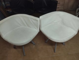 Mesa y 6 Sillas Comedor Blanco y Negro