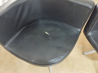 Mesa y 6 Sillas Comedor Blanco y Negro