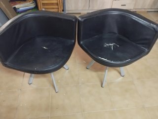 Mesa y 6 Sillas Comedor Blanco y Negro