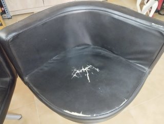 Mesa y 6 Sillas Comedor Blanco y Negro