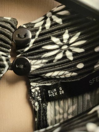 Vestido Sfera Negro-Blanco Estampado Talla S