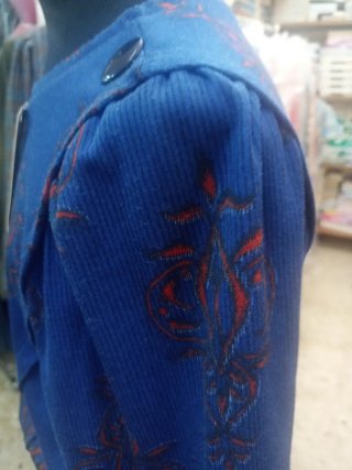 Vestido vintage estampado azul y rojo