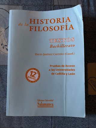 Libro Historia de la Filosofía Bachillerato Textos